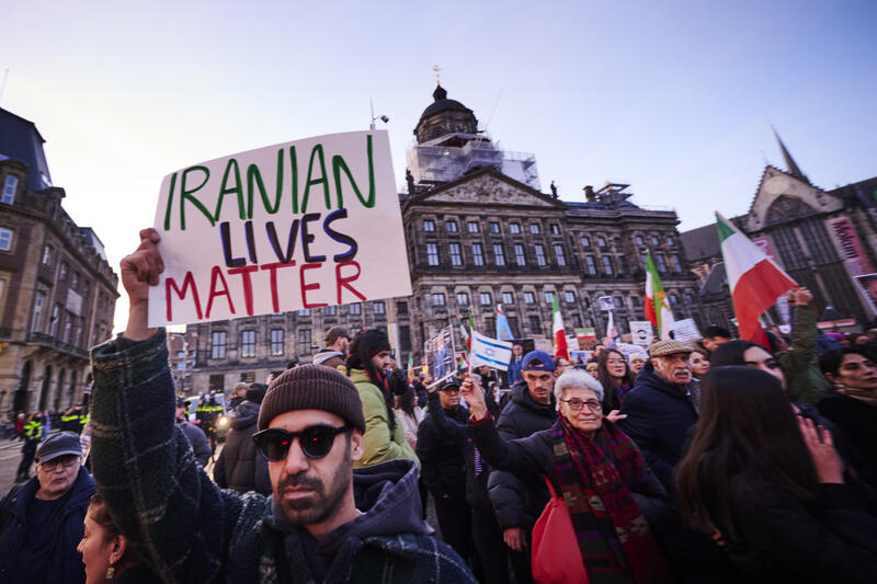 Peace march in solidarity with the Iranian people in Amsterdam