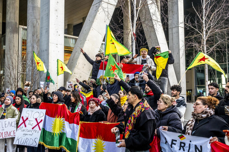 Large Protest Kurds Against Violence in Syria