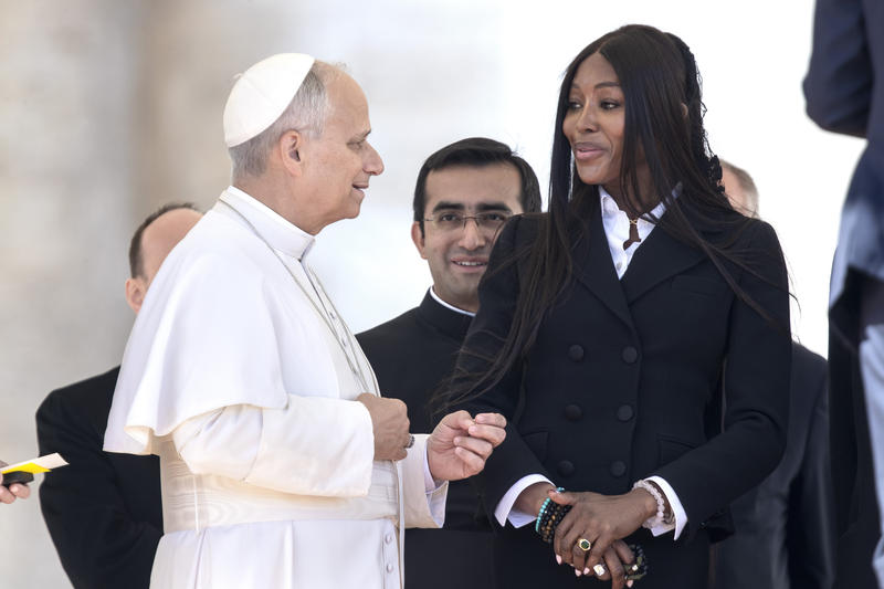 Naomi Campbell meets the Pope